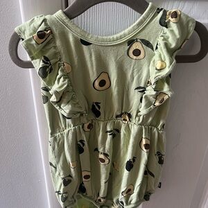Kyte BABY Green Avocado Print Bodysuit
